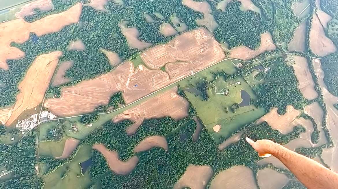 landing area from hot air balloon skydive 